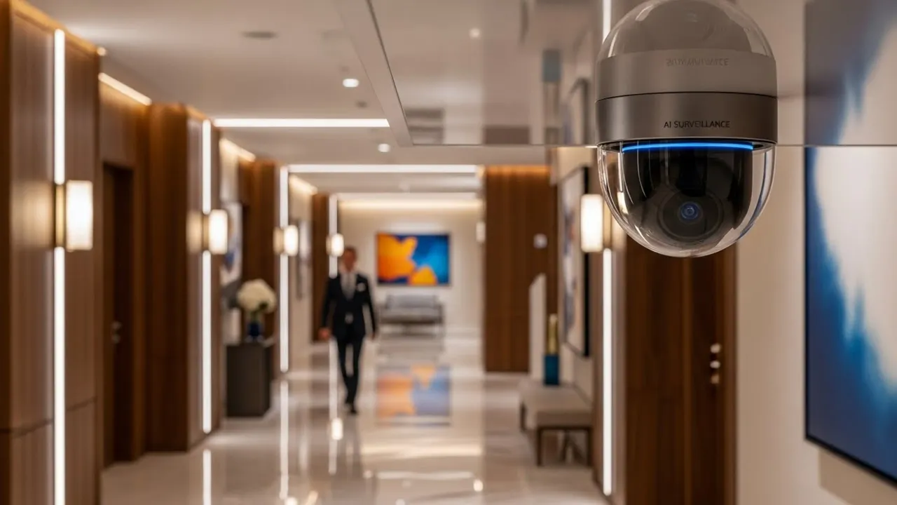 Cámara de videovigilancia en un hotel